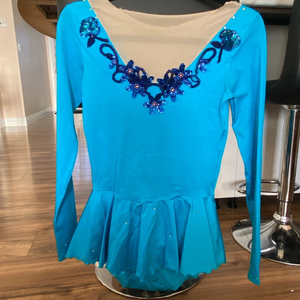Vibrant Blue Women's Dance/Skating Dress
